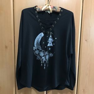 About A Girl Black Raglan Sleeve Graphic T…